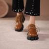 imageSHEMEE Womens Platform Oxfords Chunky Heels Loafer Lug Sole Lace Up Derby Shoes Comfort Business Work Office Dress PumpsBrown Pu C01
