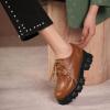 imageSHEMEE Womens Platform Oxfords Chunky Heels Loafer Lug Sole Lace Up Derby Shoes Comfort Business Work Office Dress PumpsBrown Pu C01