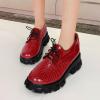 imageSHEMEE Womens Platform Oxfords Chunky Heels Loafer Lug Sole Lace Up Derby Shoes Comfort Business Work Office Dress PumpsRed Patent X06