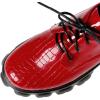 imageSHEMEE Womens Platform Oxfords Chunky Heels Loafer Lug Sole Lace Up Derby Shoes Comfort Business Work Office Dress PumpsRed Patent X06