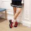 imageSHEMEE Womens Platform Oxfords Chunky Heels Loafer Lug Sole Lace Up Derby Shoes Comfort Business Work Office Dress PumpsRedBlack L12