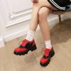 imageSHEMEE Womens Platform Oxfords Chunky Heels Loafer Lug Sole Lace Up Derby Shoes Comfort Business Work Office Dress PumpsRedBlack L12
