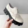 imageSHEMEE Womens Platform Oxfords Chunky Heels Loafer Lug Sole Lace Up Derby Shoes Comfort Business Work Office Dress PumpsWhite Patent X04