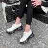 imageSHEMEE Womens Platform Oxfords Chunky Heels Loafer Lug Sole Lace Up Derby Shoes Comfort Business Work Office Dress PumpsWhite Patent X09