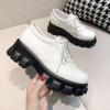 imageSHEMEE Womens Platform Oxfords Chunky Heels Loafer Lug Sole Lace Up Derby Shoes Comfort Business Work Office Dress PumpsWhite Patent X10