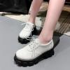 imageSHEMEE Womens Platform Oxfords Chunky Heels Loafer Lug Sole Lace Up Derby Shoes Comfort Business Work Office Dress PumpsWhite Patent X10