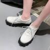imageSHEMEE Womens Platform Oxfords Chunky Heels Loafer Lug Sole Lace Up Derby Shoes Comfort Business Work Office Dress PumpsWhite Patent X10