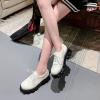 imageSHEMEE Womens Platform Oxfords Chunky Heels Loafer Lug Sole Lace Up Derby Shoes Comfort Business Work Office Dress PumpsWhite Patent X10