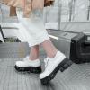 imageSHEMEE Womens Platform Oxfords Chunky Heels Loafer Lug Sole Lace Up Derby Shoes Comfort Business Work Office Dress PumpsWhite Pu X08