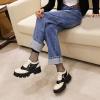 imageSHEMEE Womens Platform Oxfords Chunky Heels Loafer Lug Sole Lace Up Derby Shoes Comfort Business Work Office Dress PumpsWhiteBlack L12