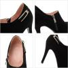 imageSHEMEE Womens Platform Stiletto High Heel Ankle Booties Thin Heels Pumps Side Zip Short Boots ShoesBlack