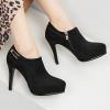 imageSHEMEE Womens Platform Stiletto High Heel Ankle Booties Thin Heels Pumps Side Zip Short Boots ShoesBlack