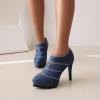 imageSHEMEE Womens Platform Stiletto High Heel Ankle Booties Thin Heels Pumps Side Zip Short Boots ShoesBlue
