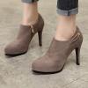 imageSHEMEE Womens Platform Stiletto High Heel Ankle Booties Thin Heels Pumps Side Zip Short Boots ShoesBrown
