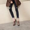 imageSHEMEE Womens Platform Stiletto High Heel Ankle Booties Thin Heels Pumps Side Zip Short Boots ShoesBrownone
