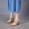 imageSHEMEE Womens Platform Stiletto High Heel Ankle Booties Thin Heels Pumps Side Zip Short Boots ShoesPatchwork Apricot