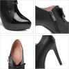 imageSHEMEE Womens Platform Stiletto High Heel Ankle Booties Thin Heels Pumps Side Zip Short Boots ShoesPatchwork Black