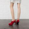 imageSHEMEE Womens Platform Stiletto High Heel Ankle Booties Thin Heels Pumps Side Zip Short Boots ShoesRed