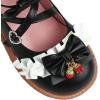 imageSHEMEE Womens Sweet Bow Platform Mary Janes Shoes Ankle Strap Buckle Round Toe Flat Mid Heels Dress PumpsBlack