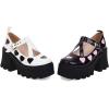 imageSHEMEE Womens TStrap Buckle Platform Chunky Heel Mary Jane Pumps Patent Leather Block High Heeled Square Toe Gothic ShoesWhite