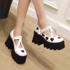 imageSHEMEE Womens TStrap Buckle Platform Chunky Heel Mary Jane Pumps Patent Leather Block High Heeled Square Toe Gothic ShoesWhite