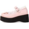 imageSHEMEE Womens Wedge Platform Mary Jane Pumps Buckle Ankle Strap Gothic Chunky Heels Sweet Cute Bow Cosplay ShoesPink