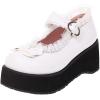 imageSHEMEE Womens Wedge Platform Mary Jane Pumps Buckle Ankle Strap Gothic Chunky Heels Sweet Cute Bow Cosplay ShoesWhite