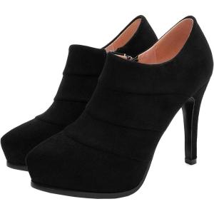 imageSHEMEE Womens Platform Stiletto High Heel Ankle Booties Thin Heels Pumps Side Zip Short Boots ShoesBlackone