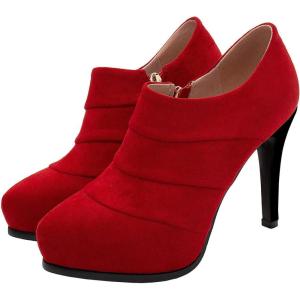 imageSHEMEE Womens Platform Stiletto High Heel Ankle Booties Thin Heels Pumps Side Zip Short Boots ShoesRedone