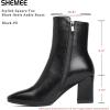 imageSHEMEE Womens Square Toe Block Heels Booties Chunky High Heeled Side Zipper Ankle Boots ShoesBlack