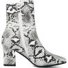 imageSHEMEE Womens Square Toe Block Heels Booties Chunky High Heeled Side Zipper Ankle Boots ShoesBlack Snake