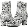 imageSHEMEE Womens Square Toe Block Heels Booties Chunky High Heeled Side Zipper Ankle Boots ShoesBlack Snake