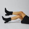 imageSHEMEE Womens Square Toe Block Heels Booties Chunky High Heeled Side Zipper Ankle Boots ShoesBlack Suede