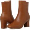 imageSHEMEE Womens Square Toe Block Heels Booties Chunky High Heeled Side Zipper Ankle Boots ShoesBrown