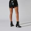 imageSHEMEE Womens Square Toe Chunky Ankle Booties Block Mid Heel Side Zipper Short BootsBlack Patent