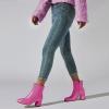 imageSHEMEE Womens Square Toe Chunky Ankle Booties Block Mid Heel Side Zipper Short BootsPink Patent
