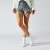 imageSHEMEE Womens Square Toe Chunky Ankle Booties Block Mid Heel Side Zipper Short BootsWhite