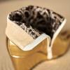 imageSHEMEE Fashion Metallic Boots for Women Wedge Heels Ankle Booties Sexy Pointy Toe High Heels ZipUp Wedding Party Dress ShoesGold Side Zip
