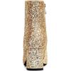 imageSHEMEE Womens Sequin Glitter Chunky Heel Booties Square Toe Sparkly Ankle Boots Mid Block Heels Wedding Bride Party ShoesGold1