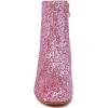 imageSHEMEE Womens Sequin Glitter Chunky Heel Booties Square Toe Sparkly Ankle Boots Mid Block Heels Wedding Bride Party ShoesHot Pink1
