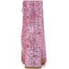 imageSHEMEE Womens Sequin Glitter Chunky Heel Booties Square Toe Sparkly Ankle Boots Mid Block Heels Wedding Bride Party ShoesHot Pink1