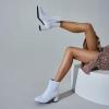 imageSHEMEE Womens Sequin Glitter Chunky Heel Booties Square Toe Sparkly Ankle Boots Mid Block Heels Wedding Bride Party ShoesWhite1