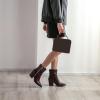 imageSHEMEE Womens Snakeskin Chunky High Heels Booties Pointed Toe Block Heel Snake Print Side Zipper Ankle Boots Fashion Dress ShoesBurgundy Snake