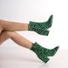 imageSHEMEE Womens Snakeskin Chunky High Heels Booties Pointed Toe Block Heel Snake Print Side Zipper Ankle Boots Fashion Dress ShoesDark Green Snake