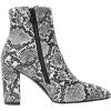 imageSHEMEE Womens Snakeskin Chunky High Heels Booties Pointed Toe Block Heel Snake Print Side Zipper Ankle Boots Fashion Dress ShoesSnake Print