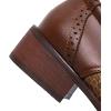 imageSHEMEE Womens Two Tone Oxfords Saddle Shoes Vintage Perforated Wingtip Brogues Laced Chunky Low Heels Pumps062 Brown