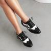 imageSHEMEE Womens Two Tone Oxfords Saddle Shoes Vintage Perforated Wingtip Brogues Laced Chunky Low Heels PumpsBlack