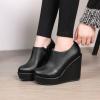 imageSHEMEE Womens Wedge Heels Ankle Boots High Heeled Platform Pumps Round Toe Zip Up Short Booties Office Party Dress ShoesBlack Pu