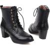 imageSHEMEE Womens Wingtip Block Heels Ankle Boots LaceUp Stacked Chunky Heel Booties Round Toe Short BootsBlack 1