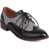 imageSHEMEE Womens Two Tone Oxfords Saddle Shoes Vintage Perforated Wingtip Brogues Laced Chunky Low Heels Pumps066 Black